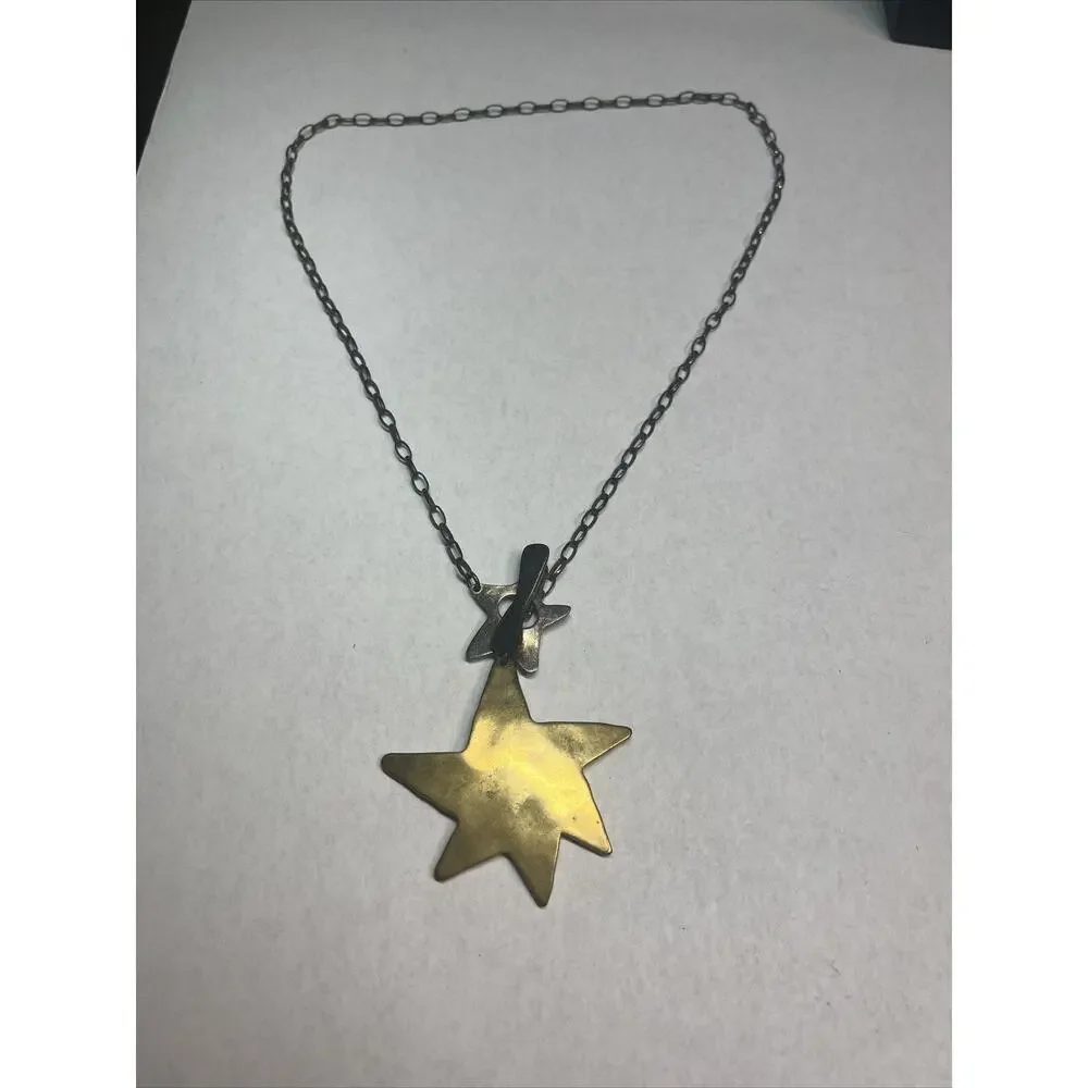 Robert Lee Morris Gold Star Necklace - Picture 1 of 9